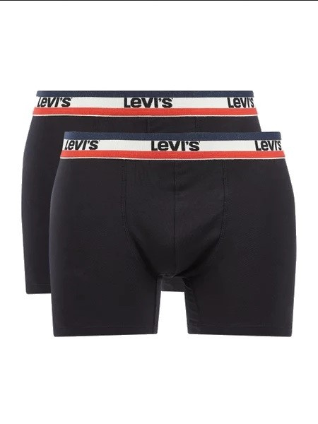 Bokserki Levi's 2-Pack Men Sportswear Logo Box Boxer Brief czarne