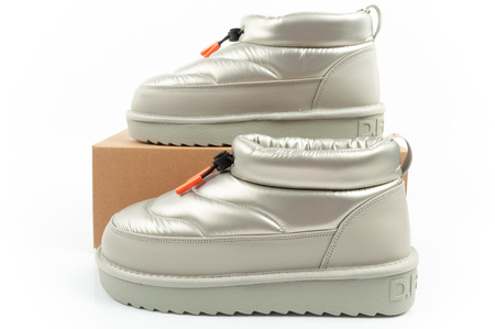 D.Franklin Damen Winterstiefel, modische, isolierte, silberne Stiefeletten