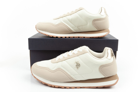 U.S. Polo Assn. Damen-Sneaker, modisch, bequem, Ecru