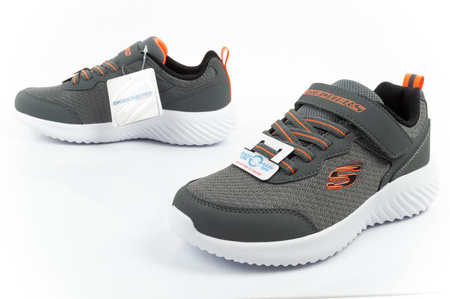 Skechers Bounder Kinder-Sportschuhe mit Klettverschluss, leicht, modisch, Grau