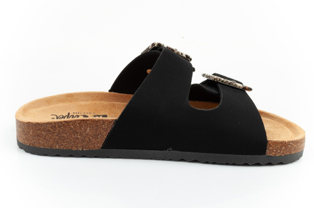 Lee Cooper Damen-Sandalen zum Hineinschlüpfen, Schwarzes Wildleder, Bequem, Leicht