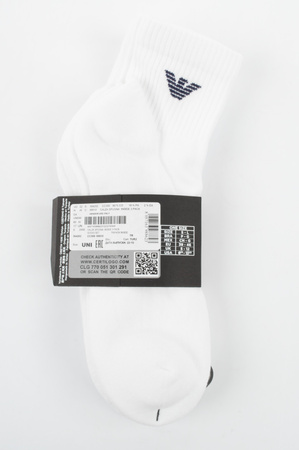 Emporio Armani Herren-Socken, weiße Baumwolle, 3er-Pack