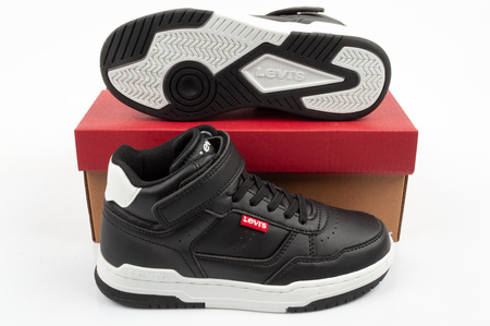 Levi's John SE Mid Kinder-Sneaker mit Klettverschluss in Schwarz