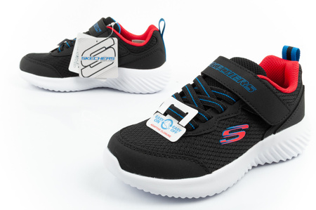 Skechers Bounder Kinder-Sportschuhe mit Klettverschluss, leicht, modisch, schwarz