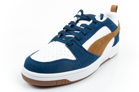 Puma Rebound v6 Herren-Sneaker, modisch, bequem, Weiß, Marineblau, Braun