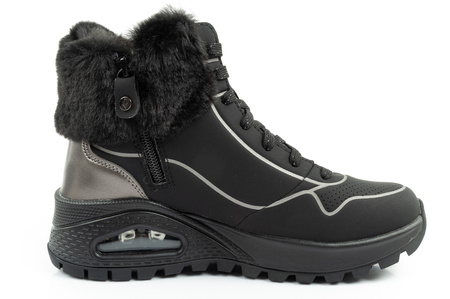 Skechers Kickoff Damen-Sneaker aus schwarzem Leder