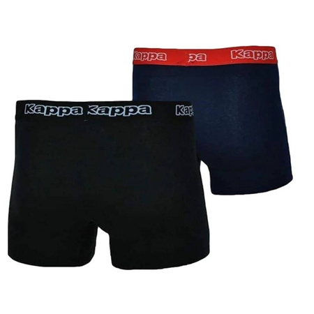 Kappa Herren-Boxershorts [351K1JW ADL] 2 PACK, Marineblau, Schwarz.