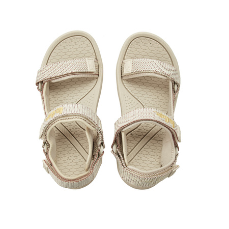 Lee Cooper Damen-Sandalen mit Klettverschluss für den Sommer, hellbeige und cremefarben