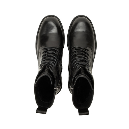 Lee Cooper Damenstiefel, Schwarz, Modisches Echtleder