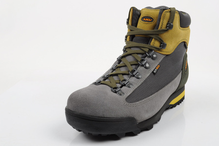 Aku Herren-Wanderschuhe Slope GTX aus Leder, knöchelhoch, Grau und Gelb