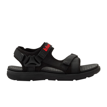 Lee Cooper Herren-Sandalen mit Klettverschluss für den Sommer, leicht, schwarz