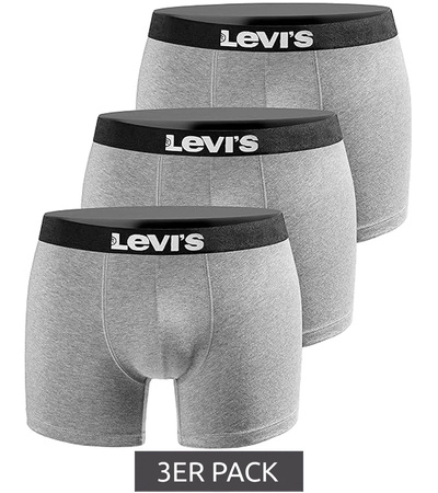 Levi's Herren-Boxershorts, 3er-Pack, graue Baumwoll-Boxershorts