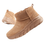 Skechers Damen Winterstiefel, isolierte Lederstiefeletten, Braun