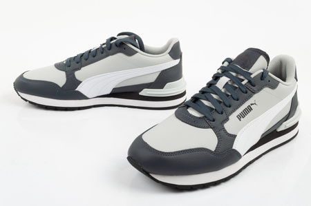 Puma ST Runner v4 Herren-Sneaker aus grauem Leder