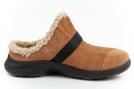 Keen Damen-Hausschuhe Hood Clog [1026803] Hausschuhe mit Schaffell, braun.