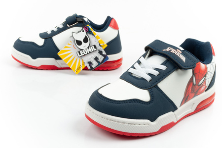 Leomil Spiderman Kinder-Sneaker, leicht, mit Klettverschluss und LED-Beleuchtung, weiß