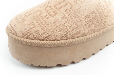 Lee Cooper Damen Winter Schneestiefel Modische Fell gefütterte Stiefeletten Beige