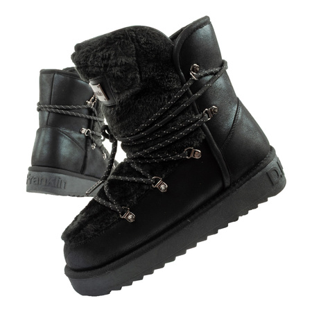D. Franklin Damen Winterstiefel, modisches Fellfutter, Schwarz