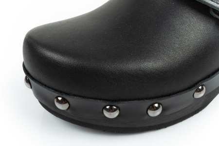 Scholl Iconic [F307031004] Lederclogs, schwarz.