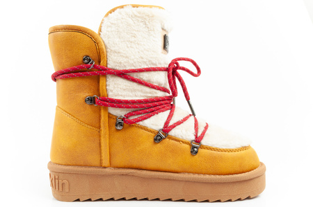 D. Franklin Damen Winterstiefel, modisches Fellfutter, isoliert, Senfgelb