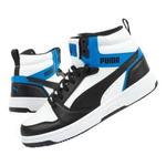 Puma Rebound v6 Herren-Sportschuhe [392326 20], Schwarz, Weiß und Blau.