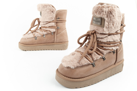 D. Franklin Damen Winterstiefel, modisches Fellfutter, brauner High-Top