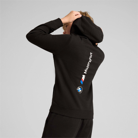 Puma BMW MMS Kinder-Kapuzenpullover mit Kängurutasche, Schwarz