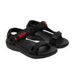 Lee Cooper Damen-Sandalen mit Klettverschluss für den Sommer und den Strand, leicht, schwarz