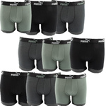 Puma Herren-Boxershorts, 9er-Pack, Schwarz, Grau, Khaki, Komfortable Baumwolle