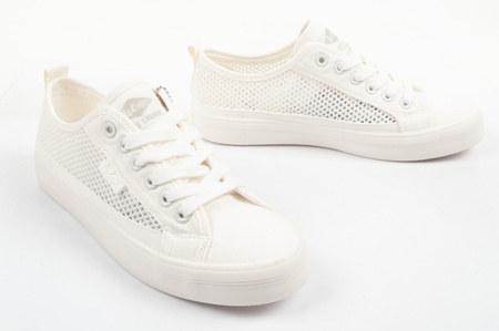 Lee Cooper Damen-Sneaker, durchbrochenes Muster, weiß, bequem, Sommerschuhe