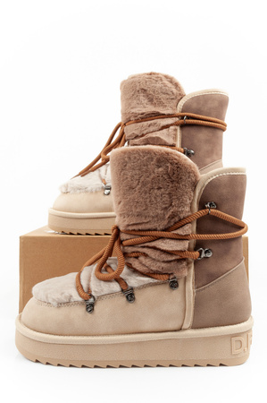 D. Franklin Damen Winterstiefel, modisches Fellfutter, isoliert, Braunbeige, High-Top