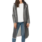 Perletti Damen-Regenmantel (Trenchcoat-Stil) in Grau mit Kapuze