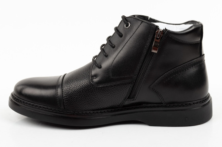 Elegante, gefütterte Herren-Ankle-Boots aus schwarzem Leder von Lee Cooper