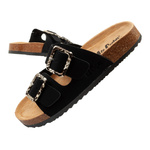 Lee Cooper Damen-Sandalen zum Hineinschlüpfen, Schwarzes Wildleder, Bequem, Leicht