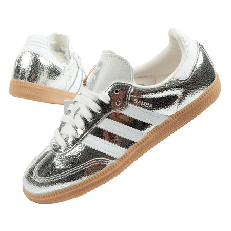 Adidas Samba OG Damen-Sneaker, Silber, Modisches Leder