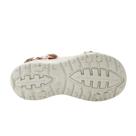 Lee Cooper Damen-Sandalen mit Klettverschluss für den Sommer und den Strand, Hellbeige