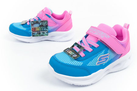 Skechers S Lights-Skechers Sola [303714N/HPBL] LED Kindersportschuhe, blau und pink.