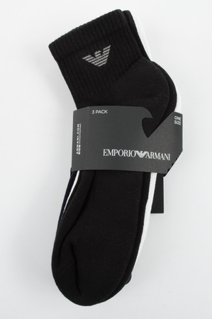 Emporio Armani Herren-Socken, bequeme Baumwolle, 3er-Pack, Weiß, Marineblau, Schwarz