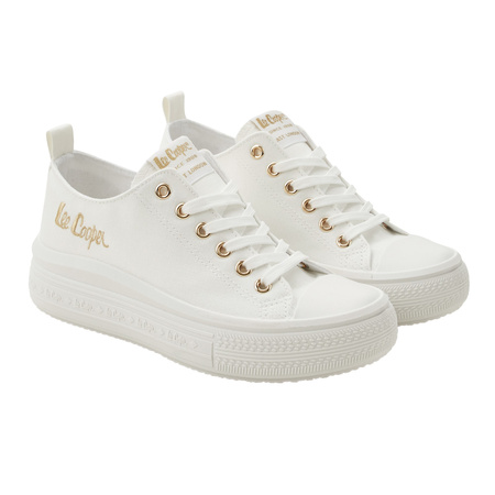 Lee Cooper Damen-Plateau-Sneaker in Weiß