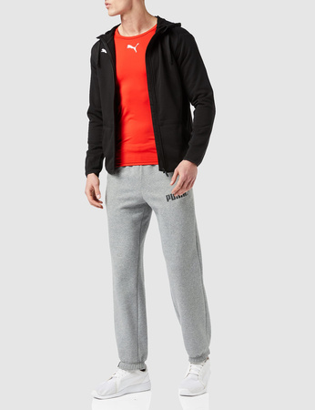 Puma Herren-Sport-Sweatshirt mit Kapuze und durchgehendem Reißverschluss, schwarz, aus Baumwolle