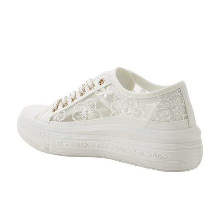Lee Cooper Damen-Plateau-Sneaker in Weiß mit Schnürung