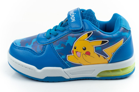 Leomil Kinder-Sportschuhe, leichte Pokémon-Sneaker mit Klettverschluss und LED-Beleuchtung (hellblau)