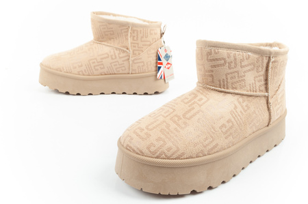 Lee Cooper Damen Winter Schneestiefel Modische Fell gefütterte Stiefeletten Beige