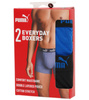 Puma Herren-Boxershorts, 2er-Pack, Blau/Schwarz, bequeme Baumwolle