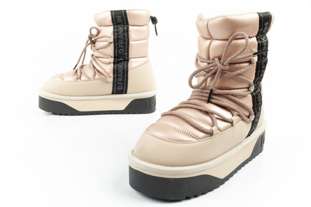 D.Franklin Damen Winterstiefel, modische, isolierte Stiefeletten in Gold
