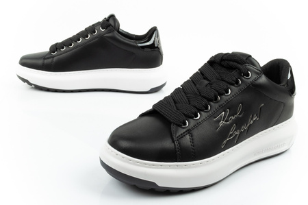 Karl Lagerfeld Herren-Sneaker Kapri, Schwarzes Leder