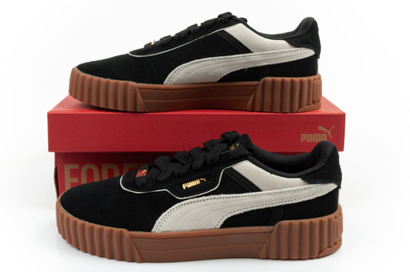 Puma Carina 3.0 Damen-Sneaker, Leder, Schwarz, Modisch