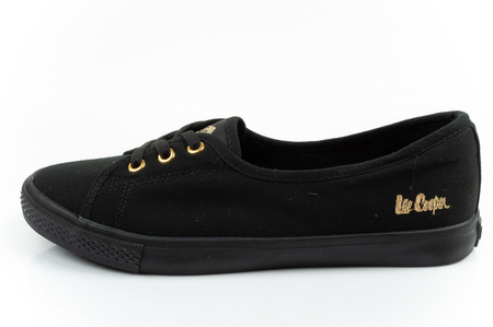 Lee Cooper Damen-Sneaker, Schwarze Slip-On-Ballerinas