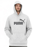 Puma Herren-Kapuzenpullover aus grauer Baumwolle mit Kängurutasche