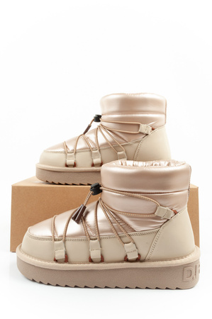 D.Franklin Damen Winterstiefel, modische, isolierte Stiefeletten in Gold